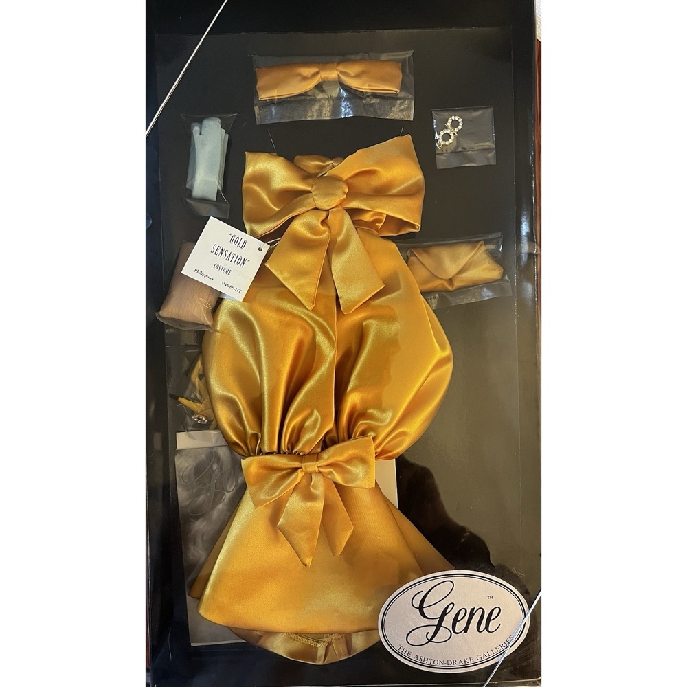 16" Ashton Drake Gene Outfit "Gold Sensation" Beautiful Golden Dress NRFB